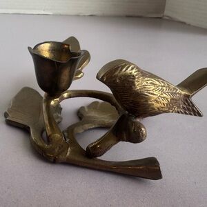 Vintage Brass Bird Candle Holder